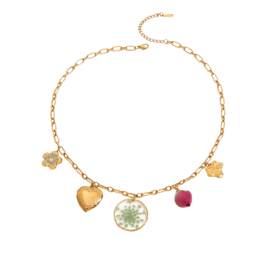Harmony Gold Charm Locket Necklace