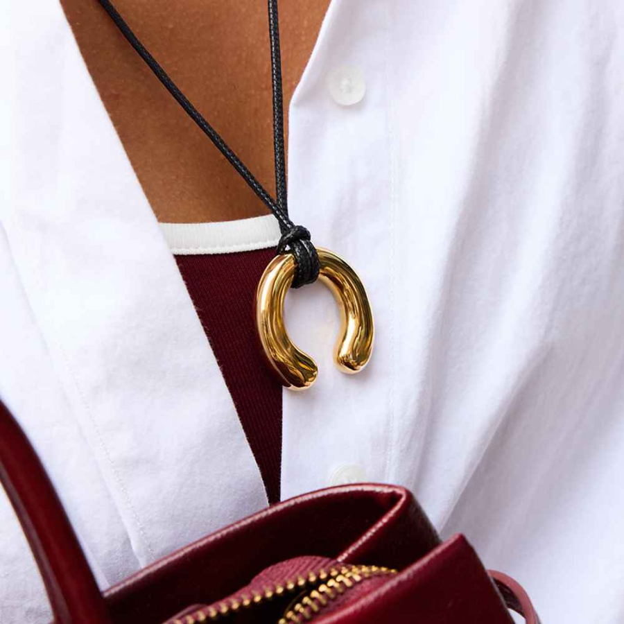 Fibi Necklace Adjustable Black Cord