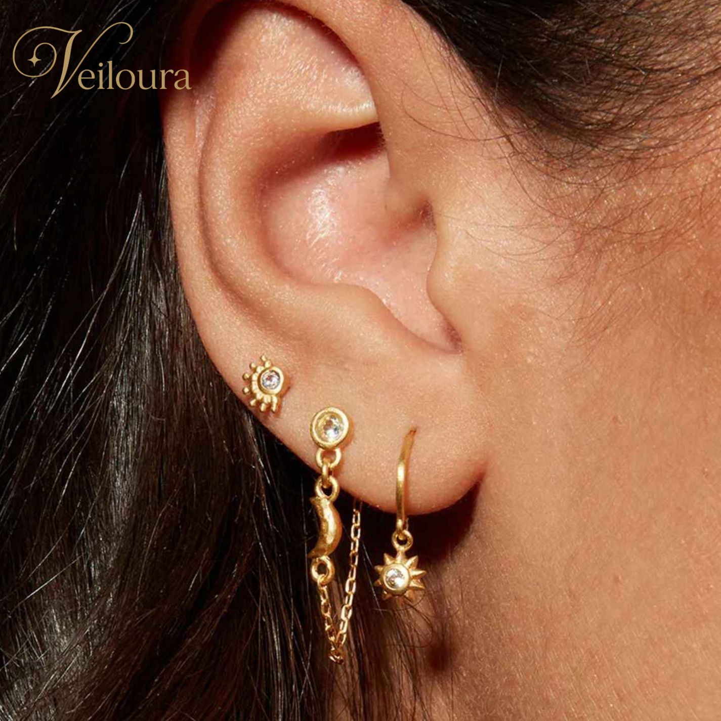 Astra Sun & Moon Earrings